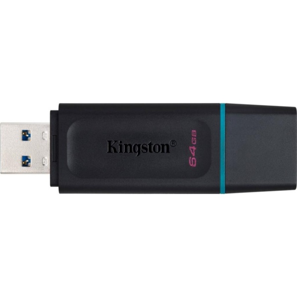 Флеш Диск Kingston 64Gb DataTraveler Exodia DTX/64GB USB3.1 черный/голубой