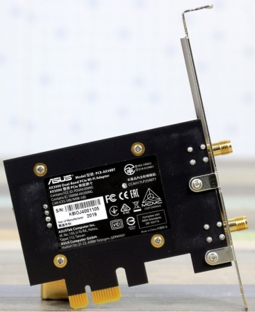 Сетевой адаптер WiFi + Bluetooth Asus PCE-AX58BT AX3000 PCI Express (ант.внеш.съем) 2ант.