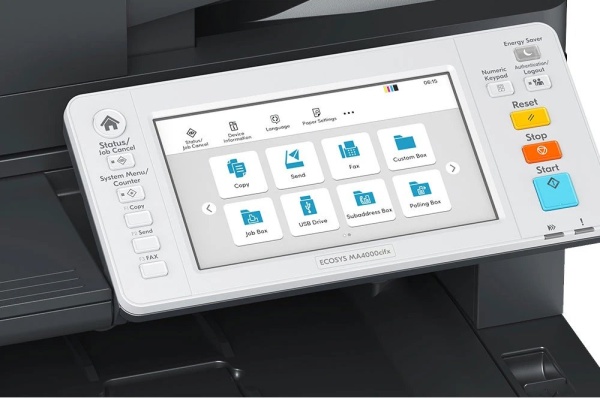 МФУ Kyocera Ecosys MA4000cix (принтер/сканер/копир), лазерная цветная печать, A4, двусторонняя печать, планшетный сканер, ЖК панель, сетевой (Ethernet), AirPrint