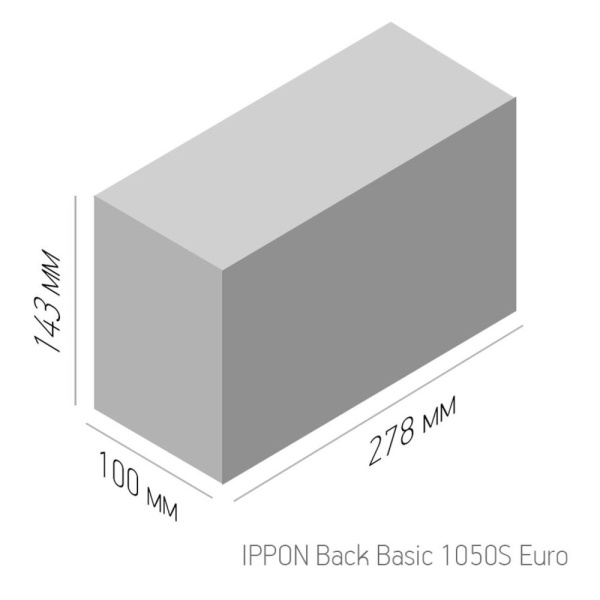 Источник бесперебойного питания Ippon Back Basic 1050S Euro 600Вт 1050ВА черный