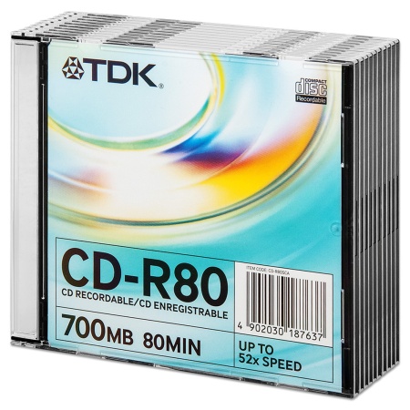 CD-R 700Mb 52х "TDK" Slim