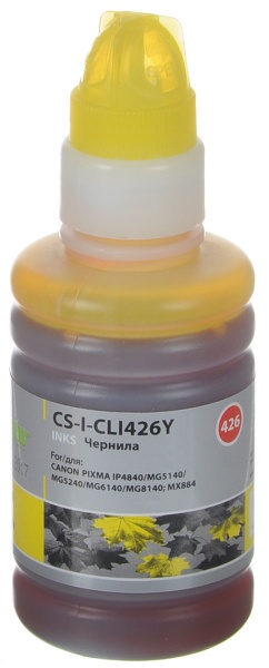 Чернила CS-I-CLI426Y для Canon PIXMA iP4840; MG5140/5240/6140/8140; MX884, желтый, 100мл