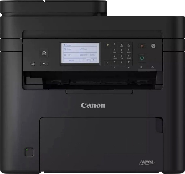 МФУ Canon i-SENSYS MF275dw (5621C001) (принтер/сканер/копир), факс, лазерная чёрно-белая печать, A4, двусторонняя печать, планшетный/протяжный сканер, ЖК панель, сетевой (Ethernet), Wi-Fi, AirPrint