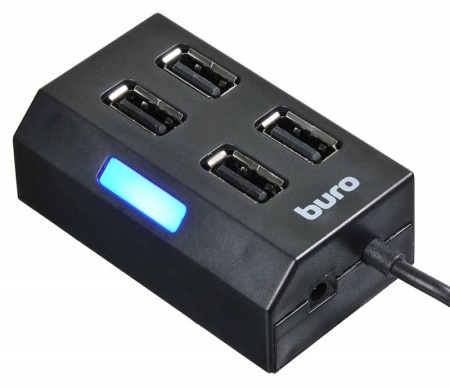USB-разветвитель Buro 2.0 BU-HUB4-U2.0 4порт. черный