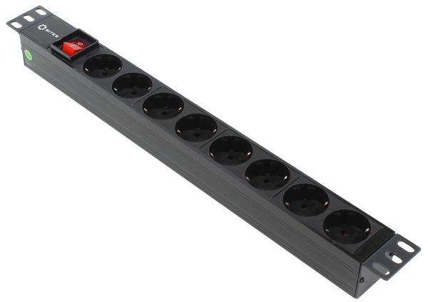 PDU819P-08 8S / PVC / SWITCH / 1U / 19"