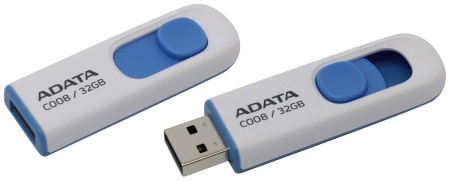 32GB C008 USB Flash [AC008-32G-RWE] USB 2.0, White/Blue, RTL (609666)