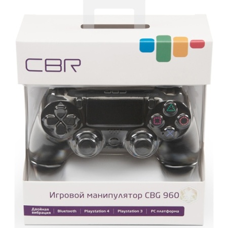 CBG 960 Black, Игровой манипулятор для PS4 беспроводной (Bluetooth), PC/PS3 проводной (USB), 2 вибро-мотора, 2 аналоговых стика, D-pad, 14 кнопок, чёрный