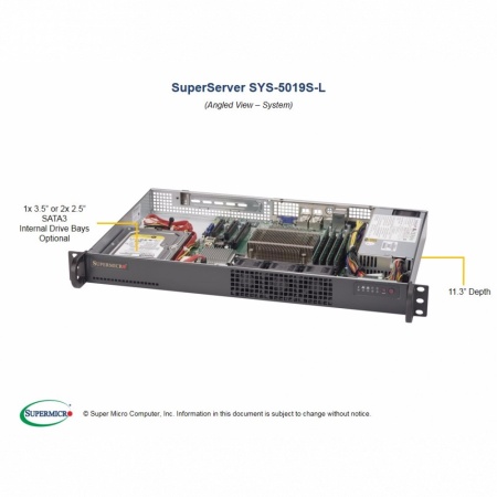 Платформа SuperMicro SYS-5019S-L RAID 1x200W