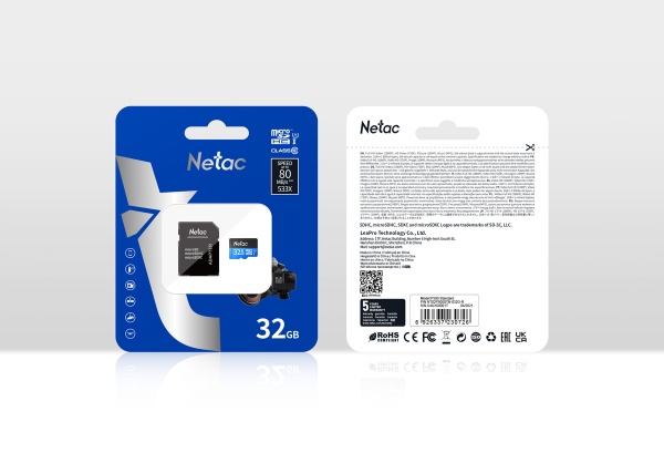 Карта памяти Netac P500 Standard 32GB NT02P500STN-032G-R + адаптер