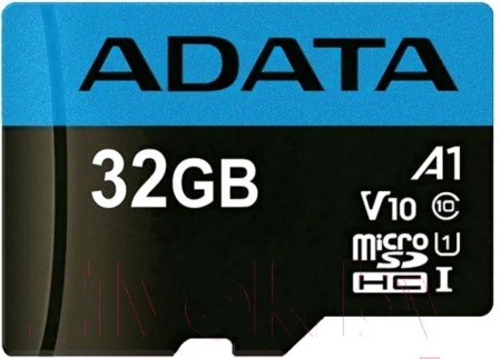 microSDHC 32GB Premier Memory Card AUSDH32GUICL10A1-RA1 UHS-I Class 10/V10 A1, 100/20 MB/s, Adapter, -25°C + 85°C, RTL (461926)