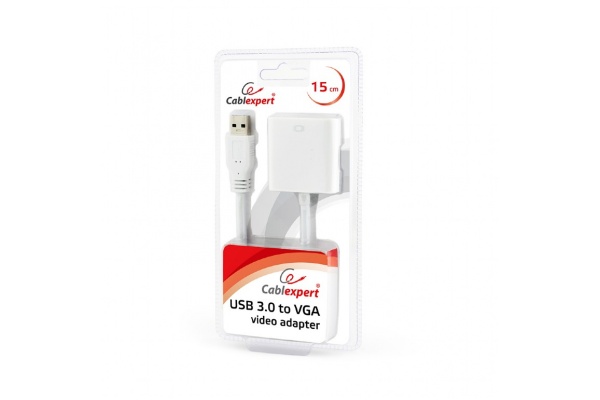 Видео-адаптер USB3 – VGA , белый (AB-U3M-VGAF-01-W)