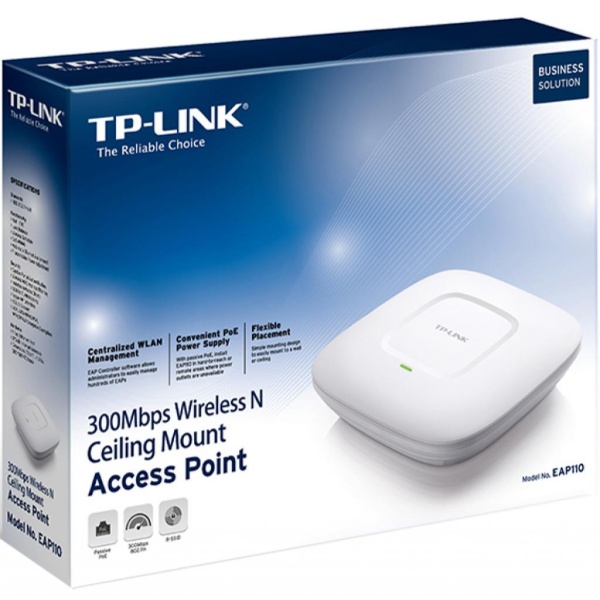 Точка доступа TP-Link EAP110 N300 10/100BASE-TX белый