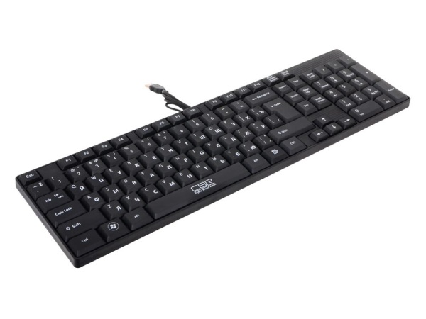 Клавиатура CBR KB 110 Black USB, Клавиатура офисн.,поверхность под карбон, переключение языка 1 кнопкой (софт)