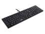 KB 110 Black USB, Клавиатура офисн.,поверхность под карбон, переключение языка 1 кнопкой (софт)