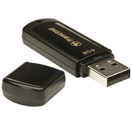 Флеш Диск Transcend 4Gb Jetflash 350 TS4GJF350 USB2.0 черный