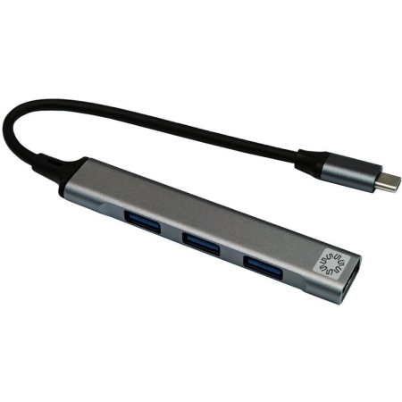 HB31C-314SL Концентратор 1*USB3.0 / 3*USB2.0 / TYPE-C PLUG / SILVER