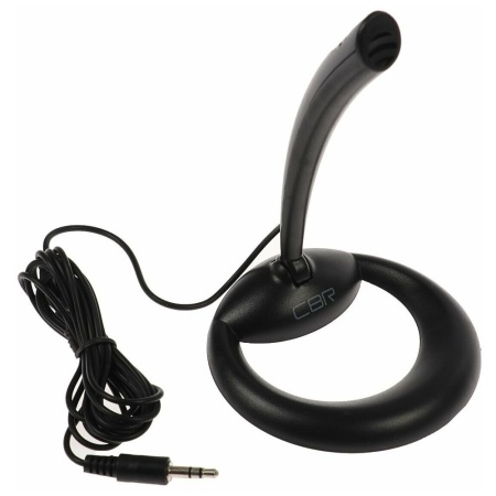 CBM 022 Black, Микрофон проводной настольный для использования с ПК, разъём мини-джек 3,5 мм, длина кабеля 1,8 м, регулировка угла наклона, цвет чёрный