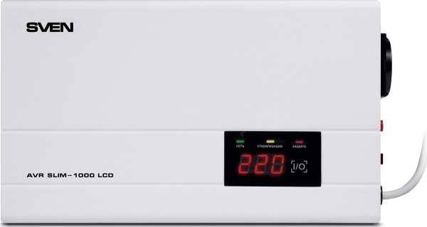 Стабилизатор напряжения AVR SLIM-1000 LCD белый