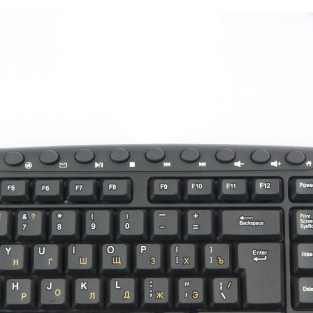 Клавиатура KB-8340UM-BL, USB, черный, 107 клавиш + 9 доп. клавиш, кабель 1.7 метра {20} (796585)