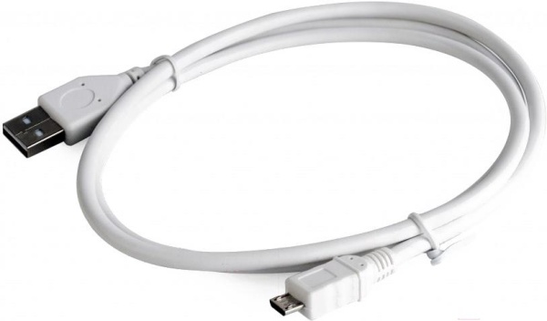 Кабель USB 2.0 Pro CCP-mUSB2-AMBM-W-1M AM/microBM 5P, 1м, экран, белый, пакет (082297) {200}