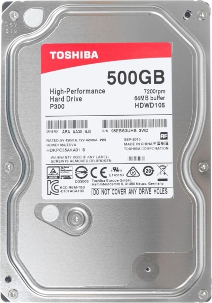 Жесткий диск SATA-III 500Gb HDWD105UZSVA P300 (7200rpm) 64Mb