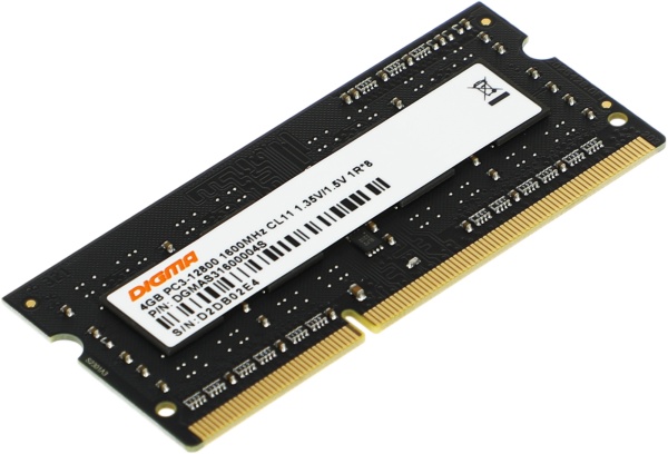 Оперативная память Digma 4ГБ DDR3 SODIMM 1600 МГц DGMAS31600004S