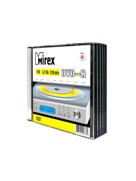 Диск DVD+R Mirex 4.7Gb 16x, Slim Case