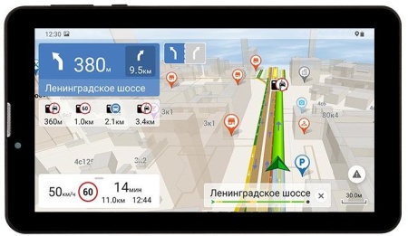 Автомобильный GPS T737 PRO + TC500 7" 1024x600 16384 microSD Bluetooth черный