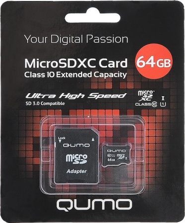 Карта памяти QUMO microSDXC QM64GMICSDXC10U1NA 64GB