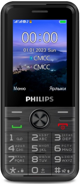 Мобильный телефонЕ6500(4G) Xenium черный моноблок 3G 4G 2Sim 2.4" 240x320 0.3Mpix GSM900/1800 FM microSD