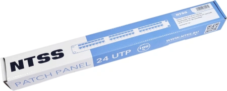 Патч-панель 19 NTSS NTSS-PP-1U-24-UTP-RJ45-5E-D, 1U, 24 портов RJ-45, категория 5e, экранирование UTP, цвет черный