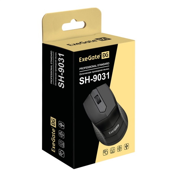 SH-9031 Black оптическая, проводная, 1000 dpi, USB, цвет: чёрный