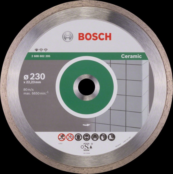 Диск отрезной по керам. Bosch Standard for Ceramic (2608602205) d=230мм d(посад.)=22.23мм (угловые шлифмашины)