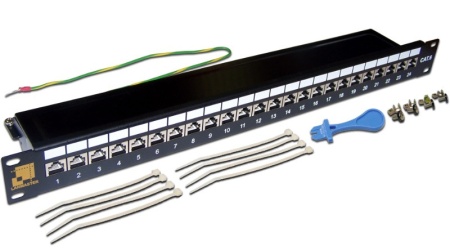 Патч-панель Lanmaster LAN-PPC24U5E 19" 0.5U 24xRJ45 кат.5e UTP