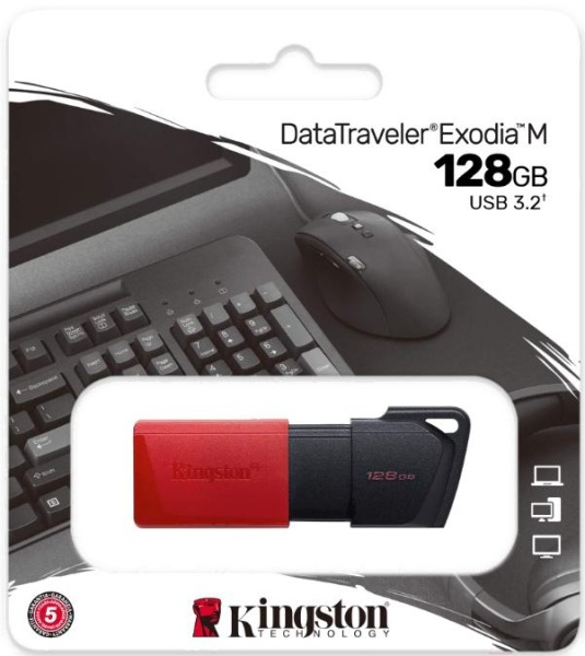 128Gb DataTraveler Exodia M DTXM/128GB USB3.0 черный/красный