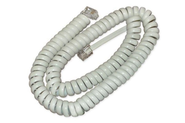 Шнур витой трубочный 4 м (18-2041) телефонный белый