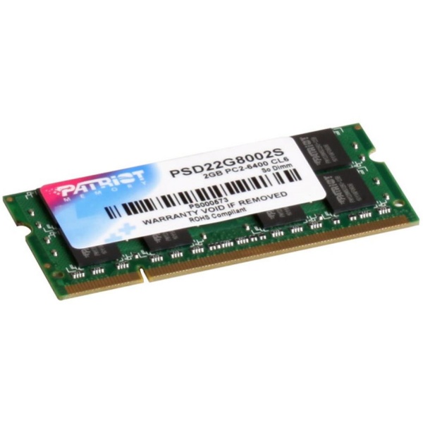 Оперативная память Patriot 2GB DDR2 SO-DIMM PC2-6400 (PSD22G8002S)