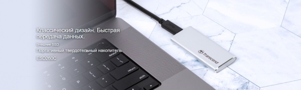 Внешний SSD 250Gb Transcend ESD260C (TS250GESD260C), 250 Гб, USB Type-C, чтение: 520 Мб/сек, запись: 460 Мб/сек