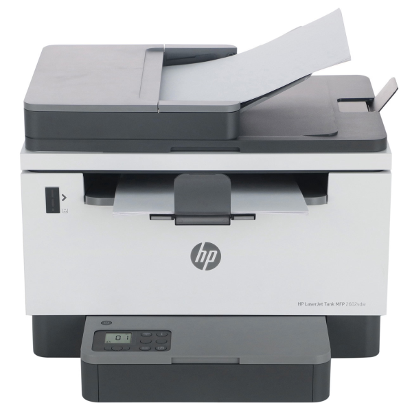 МФУ HP LaserJet Tank 2602sdw (2R7F5A) (принтер/сканер/копир), лазерная чёрно-белая печать, A4, двусторонняя печать, планшетный сканер, ЖК панель, сетевой (Ethernet), Wi-Fi, AirPrint