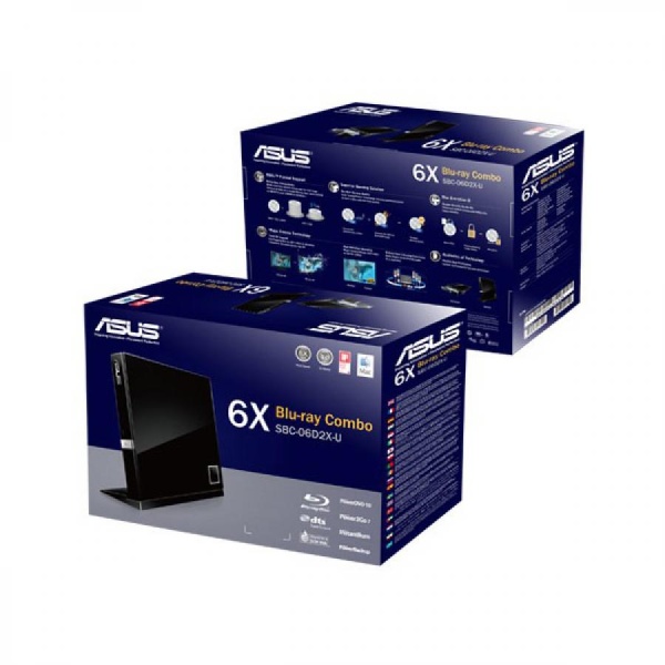 Привод Blu-Ray Asus SBC-06D2X-U/BLK/G/AS черный USB slim внешний RTL