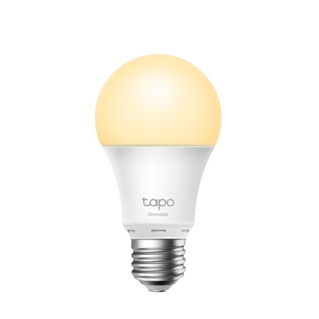 Tapo L510E Tapo умная Wi-Fi лампа, тип  A60, цоколь E27, 8,7 Вт, тёплый белый свет 2700 К, 800 лм, диммируемая, Wi-Fi 2,4 ГГц 802.11b/g/n, напряжение 200–240 В, частота 50/60 Гц, работает с Яндекс Алисой / Google Ассистентом, (053468)