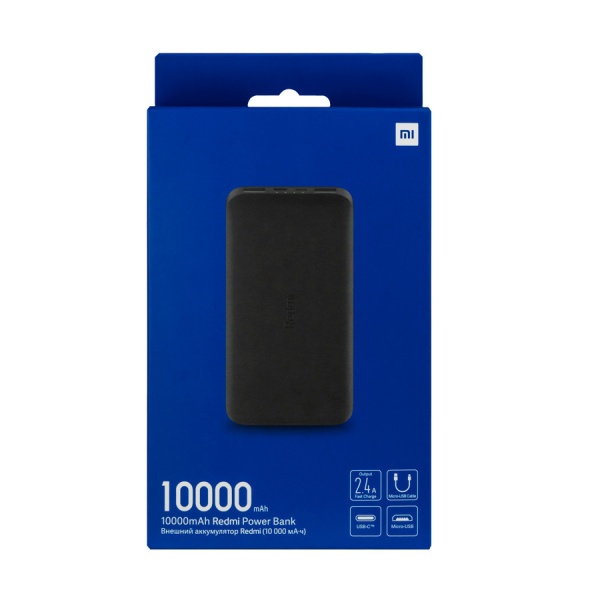 Мобильный аккумулятор Xiaomi Redmi Power Bank PB100LZM 10000mAh 2.4A 2xUSB черный (VXN4305GL)