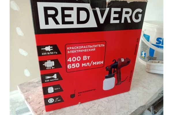 Краскопульт RedVerg RD-PS400 400Вт бак:800мл 380мл/мин