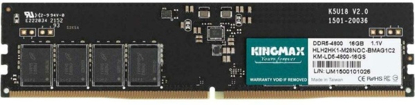 Оперативная память Kingmax 16Gb DDR5 4800MHz  SO-DIMM (KM-SD5-4800-16GS) 16 Гб, DDR5, 38400 Мб/с, CL40, 1.1 В