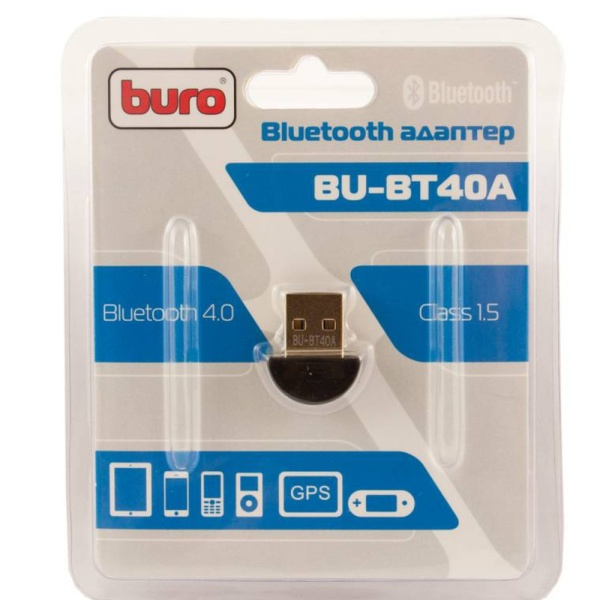 Адаптер USB Buro BU-BT40A Bluetooth 4.0+EDR class 1.5 20м черный