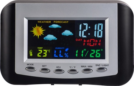 Часы-метеостанция "Color", (PF-S3332CS) цветной экран, время, температура, влажность, дата