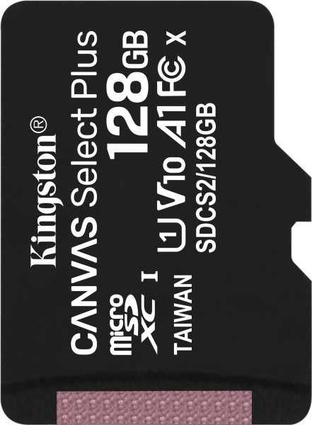 Флеш карта microSDXC 128Gb Class10 Kingston SDCS2/128GB CanvSelect Plus + adapter