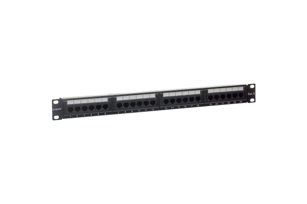 EX281080RUS Патч-панель UTP 19" 24 port кат.6 разъём KRONE&110 (dual IDC), 1U, RoHS, цвет черный