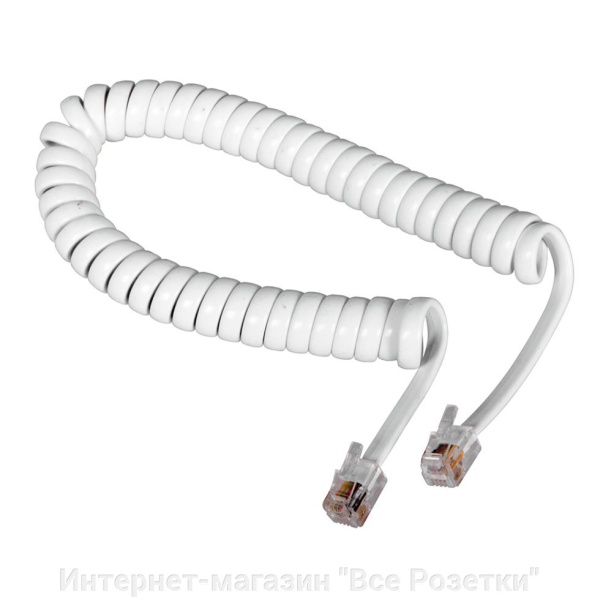 Шнур витой трубочный 4 м (18-2041) телефонный белый