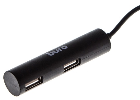 Разветвитель USB 2.0 Buro BU-HUB4-0.5R-U2.0 4порт. черный